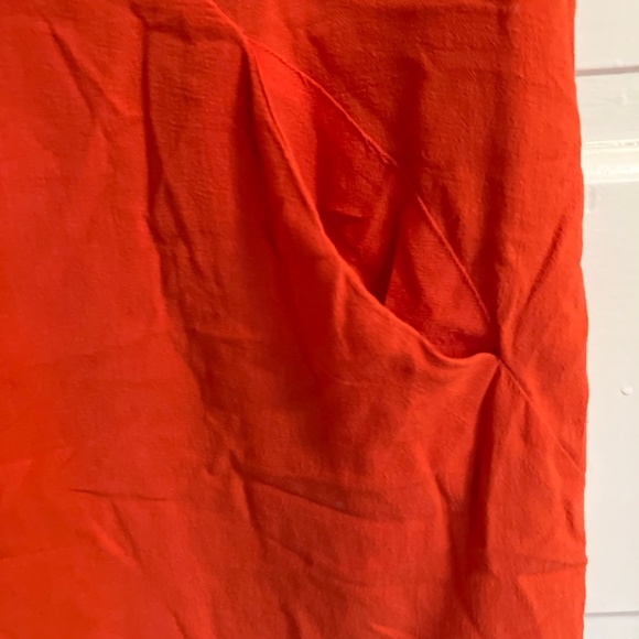 Orange Linen Mini Dress - Picture 5 of 7